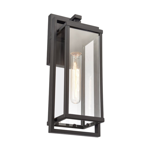 Atlas Gladwyn Outdoor Sconce for Modern Homes - Elegant Aluminum Frame with Clear Glass Panes, Weather-Resistant Matte Black 6.25'' OL11320-BK