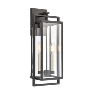 Atlas Gladwyn Outdoor Sconce for Modern Homes - Elegant Aluminum Frame with Clear Glass Panes, Weather-Resistant Matte Black 7.25'' OL11321-BK