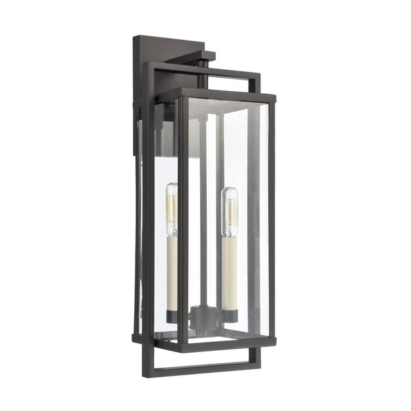 Atlas Gladwyn Outdoor Sconce for Modern Homes - Elegant Aluminum Frame with Clear Glass Panes, Weather-Resistant Matte Black 7.25'' OL11321-BK