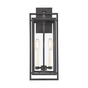 Atlas Gladwyn Outdoor Sconce for Modern Homes - Elegant Aluminum Frame with Clear Glass Panes, Weather-Resistant Matte Black 7.25'' OL11321-BK