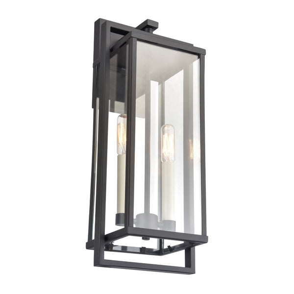 Atlas Gladwyn Outdoor Sconce for Modern Homes - Elegant Aluminum Frame with Clear Glass Panes, Weather-Resistant Matte Black 7.25'' OL11321-BK