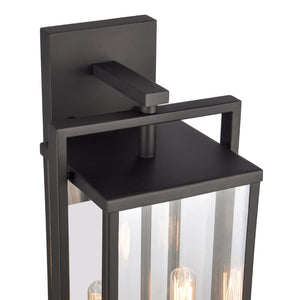 Atlas Gladwyn Outdoor Sconce for Modern Homes - Elegant Aluminum Frame with Clear Glass Panes, Weather-Resistant Matte Black 7.25'' OL11321-BK