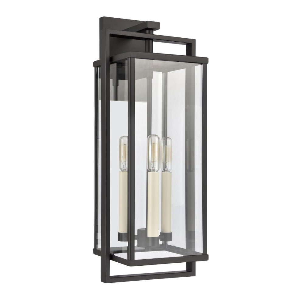 Atlas Gladwyn Outdoor Sconce for Modern Homes - Elegant Aluminum Frame with Clear Glass Panes, Weather-Resistant Matte Black 8.25'' OL11322-BK