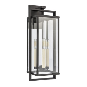Atlas Gladwyn Outdoor Sconce for Modern Homes - Elegant Aluminum Frame with Clear Glass Panes, Weather-Resistant Matte Black 8.25'' OL11322-BK
