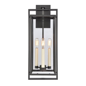 Atlas Gladwyn Outdoor Sconce for Modern Homes - Elegant Aluminum Frame with Clear Glass Panes, Weather-Resistant Matte Black 8.25'' OL11322-BK
