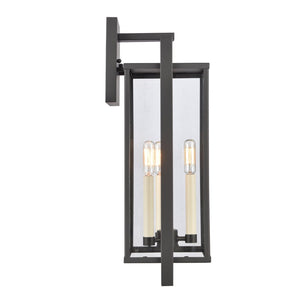 Atlas Gladwyn Outdoor Sconce for Modern Homes - Elegant Aluminum Frame with Clear Glass Panes, Weather-Resistant Matte Black 8.25'' OL11322-BK