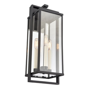 Atlas Gladwyn Outdoor Sconce for Modern Homes - Elegant Aluminum Frame with Clear Glass Panes, Weather-Resistant Matte Black 8.25'' OL11322-BK