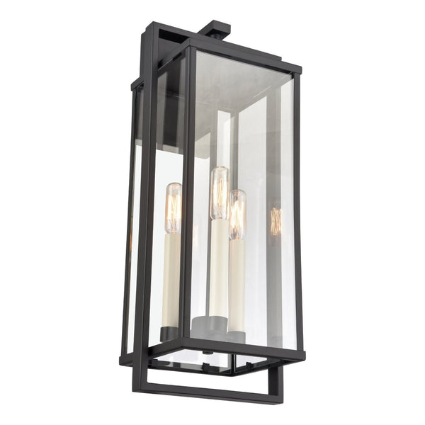 Atlas Gladwyn Outdoor Sconce for Modern Homes - Elegant Aluminum Frame with Clear Glass Panes, Weather-Resistant Matte Black 8.25'' OL11322-BK
