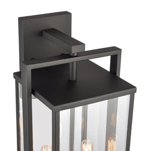 Atlas Gladwyn Outdoor Sconce for Modern Homes - Elegant Aluminum Frame with Clear Glass Panes, Weather-Resistant Matte Black 8.25'' OL11322-BK
