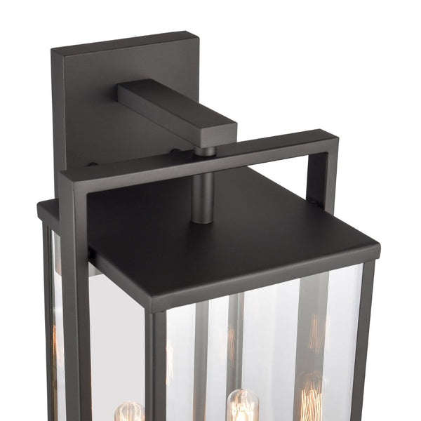 Atlas Gladwyn Outdoor Sconce for Modern Homes - Elegant Aluminum Frame with Clear Glass Panes, Weather-Resistant Matte Black 8.25'' OL11322-BK