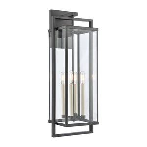 Atlas Gladwyn Outdoor Sconce for Modern Homes - Elegant Aluminum Frame with Clear Glass Panes, Weather-Resistant Matte Black 10.5'' OL11323-BK