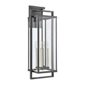 Atlas Gladwyn Outdoor Sconce for Modern Homes - Elegant Aluminum Frame with Clear Glass Panes, Weather-Resistant Matte Black 10.5'' OL11323-BK