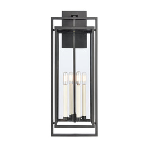 Atlas Gladwyn Outdoor Sconce for Modern Homes - Elegant Aluminum Frame with Clear Glass Panes, Weather-Resistant Matte Black 10.5'' OL11323-BK