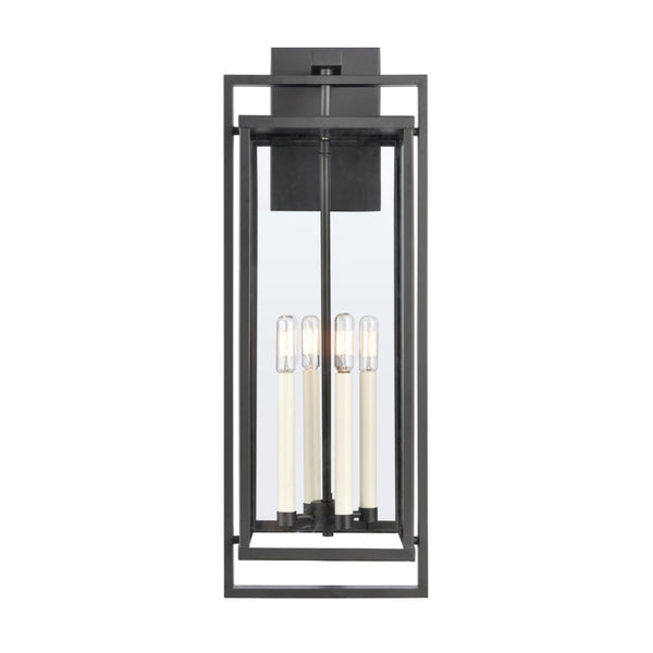 Atlas Gladwyn Outdoor Sconce for Modern Homes - Elegant Aluminum Frame with Clear Glass Panes, Weather-Resistant Matte Black 10.5'' OL11323-BK