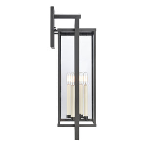 Atlas Gladwyn Outdoor Sconce for Modern Homes - Elegant Aluminum Frame with Clear Glass Panes, Weather-Resistant Matte Black 10.5'' OL11323-BK