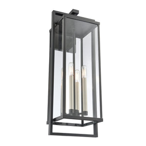 Atlas Gladwyn Outdoor Sconce for Modern Homes - Elegant Aluminum Frame with Clear Glass Panes, Weather-Resistant Matte Black 10.5'' OL11323-BK