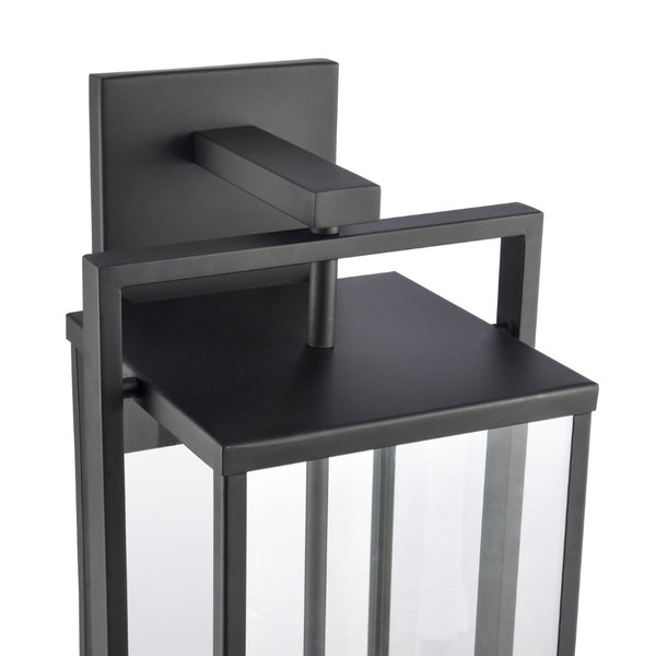 Atlas Gladwyn Outdoor Sconce for Modern Homes - Elegant Aluminum Frame with Clear Glass Panes, Weather-Resistant Matte Black 10.5'' OL11323-BK