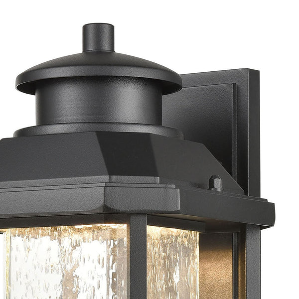 Atlas Irvine 10" High 1-Light Outdoor Sconce - Stylish LED Wall Light with Seeded Glass for Your Home Matte Black 7'' OL11327-BK