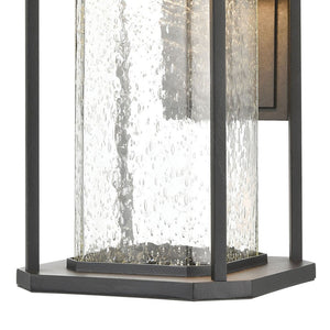 Atlas Irvine 10" High 1-Light Outdoor Sconce - Stylish LED Wall Light with Seeded Glass for Your Home Matte Black 9'' OL11328-BK