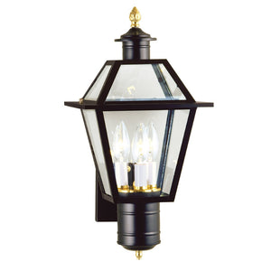 Atlas Lexington 18'' High 3-Light Outdoor Wall Sconce - Matte Black, Colonial Charm for Timeless Elegance OL11336-BK