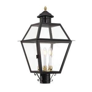 Atlas Lexington 3-Light Outdoor Post Light - Timeless Lantern Design for Stunning Curb Appeal & Illumination Black 13'' OL11337-BK