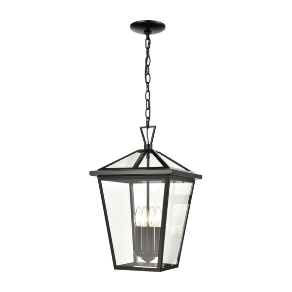 Atlas Main Street 12" Wide Outdoor Pendant Light - Elegant Tapered Cage Design for Classic Curb Appeal OL11338-BK