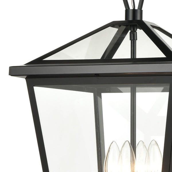 Atlas Main Street 12" Wide Outdoor Pendant Light - Elegant Tapered Cage Design for Classic Curb Appeal OL11338-BK