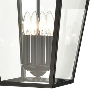 Atlas Main Street 12" Wide Outdoor Pendant Light - Elegant Tapered Cage Design for Classic Curb Appeal OL11338-BK