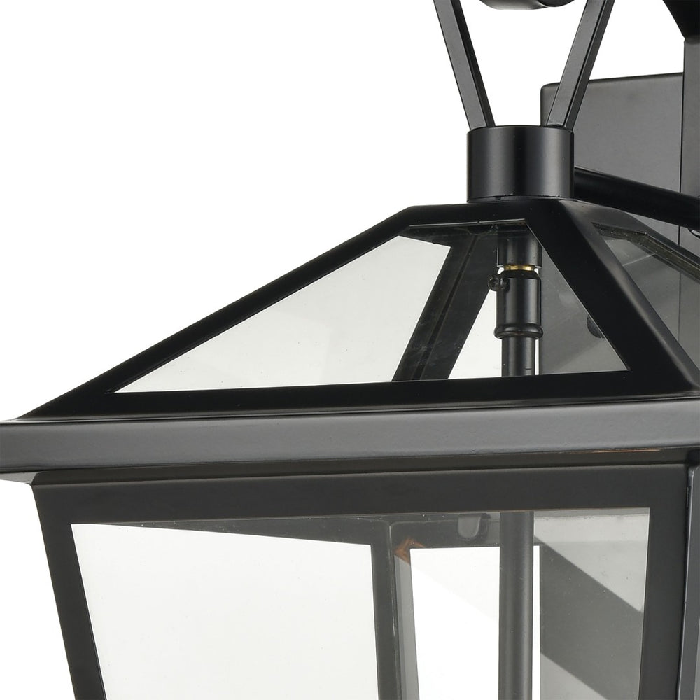 Atlas Main Street Outdoor Wall Sconce – Timeless 1-Light Fixture with Clear Glass Panels for Warm Glow Black 9'' OL11339-BK