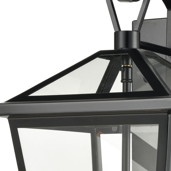 Atlas Main Street Outdoor Wall Sconce – Timeless 1-Light Fixture with Clear Glass Panels for Warm Glow Black 9'' OL11339-BK