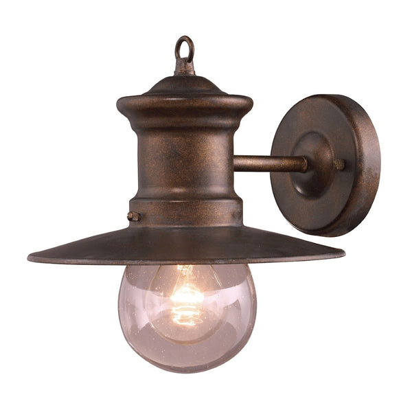 Atlas Maritime 10-Inch Nautical 1-Light Outdoor Sconce in Hazelnut Bronze - Coastal Charm & Durability OL11342-BZ