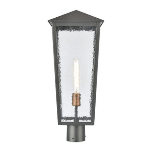 Atlas Marquis 22.5'' High Outdoor Post Light - Elegant Matte Black Lantern with Textured Glass Design OL11346-BK