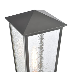 Atlas Marquis 22.5'' High Outdoor Post Light - Elegant Matte Black Lantern with Textured Glass Design OL11346-BK