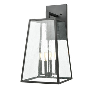 Atlas Meditterano 1-Light Outdoor Sconce - Stylish Transitional Design for Porch, Patio, and Entryway Lighting Matte Black 13'' OL11353-BK