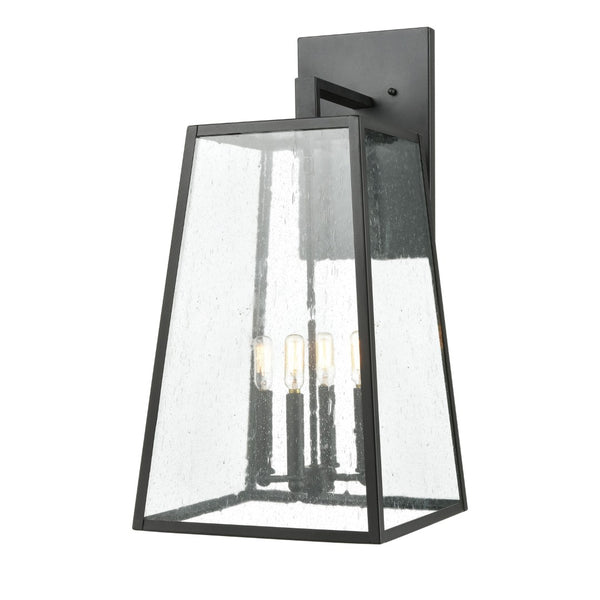 Atlas Meditterano 1-Light Outdoor Sconce - Stylish Transitional Design for Porch, Patio, and Entryway Lighting Matte Black 13'' OL11353-BK