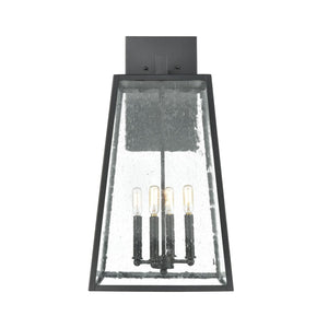 Atlas Meditterano 1-Light Outdoor Sconce - Stylish Transitional Design for Porch, Patio, and Entryway Lighting Matte Black 13'' OL11353-BK