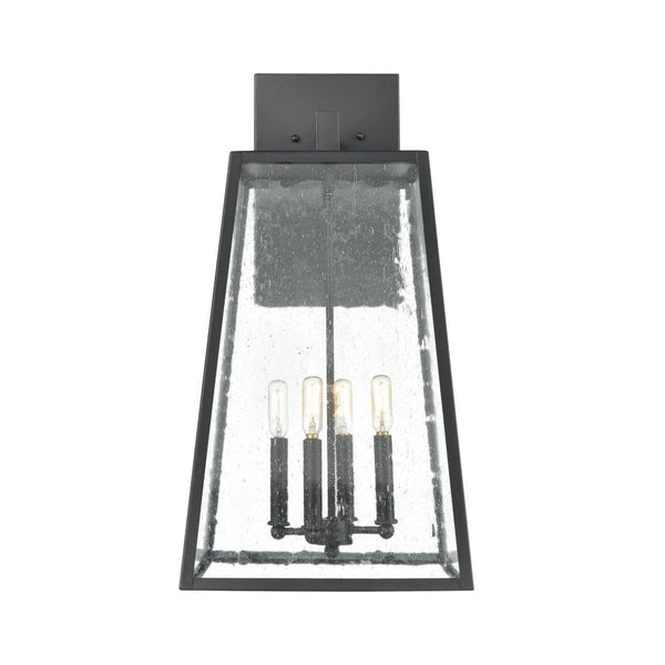 Atlas Meditterano 1-Light Outdoor Sconce - Stylish Transitional Design for Porch, Patio, and Entryway Lighting Matte Black 13'' OL11353-BK