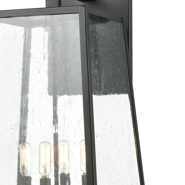 Atlas Meditterano 1-Light Outdoor Sconce - Stylish Transitional Design for Porch, Patio, and Entryway Lighting Matte Black 13'' OL11353-BK
