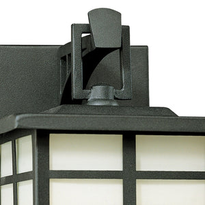 Atlas Mission 1-Light Outdoor Wall Sconce - Elegant Craftsman Design with Frosted Glass for Soft Glow Black 5.5'' OL11354-BK
