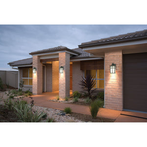 Atlas Mission 1-Light Outdoor Wall Sconce - Elegant Craftsman Design with Frosted Glass for Soft Glow Black 5.5'' OL11354-BK