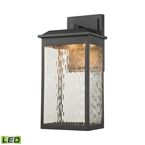 Atlas Newcastle Outdoor Sconce - Modern Minimalist Design with Concealed LED for Elegant Ambiance Textured Matte Black 8'' OL11355-BK
