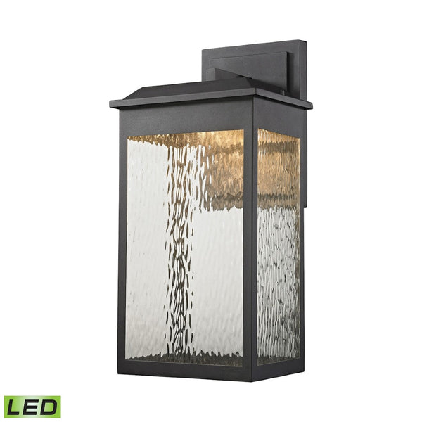 Atlas Newcastle Outdoor Sconce - Modern Minimalist Design with Concealed LED for Elegant Ambiance Textured Matte Black 11'' OL11356-BK