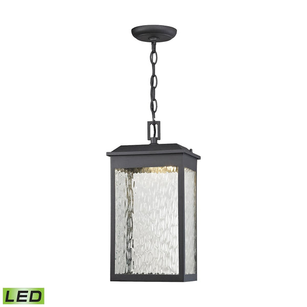 Atlas Newcastle 8'' Wide Outdoor Pendant Light - Textured Matte Black, LED, Modern Design for Patios OL11357-BK