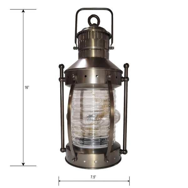 Atlas Olde Colony 16" High Outdoor Wall Light - Timeless Brass Lantern with Clear Glass for Elegant Illumination OL11361-BS