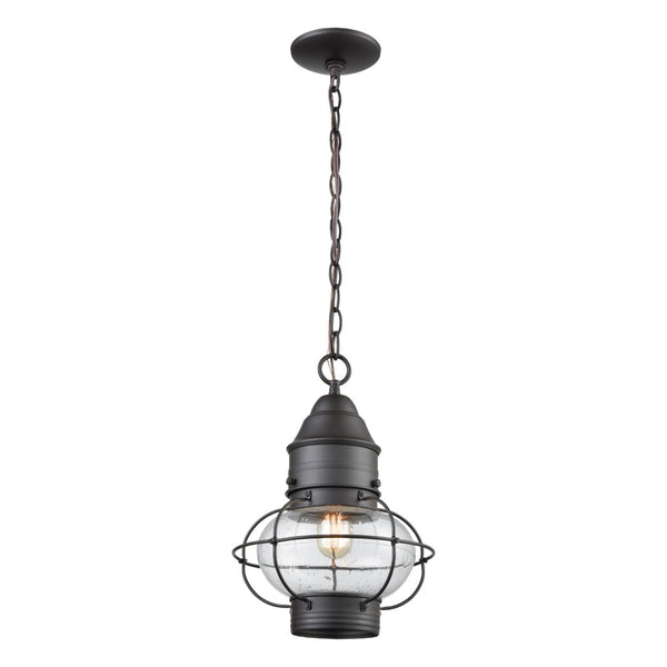 Atlas Onion 10'' Wide 1-Light Outdoor Pendant - Elegant Seeded Glass Globe for Timeless Outdoor Style Oil Rubbed Bronze OL11362-BZ