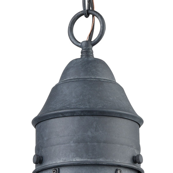 Atlas Onion 10'' Wide 1-Light Outdoor Pendant - Elegant Seeded Glass Globe for Timeless Outdoor Style Aged Zinc OL11362-GY