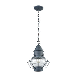 Atlas Onion 10'' Wide 1-Light Outdoor Pendant - Elegant Seeded Glass Globe for Timeless Outdoor Style Aged Zinc OL11362-GY