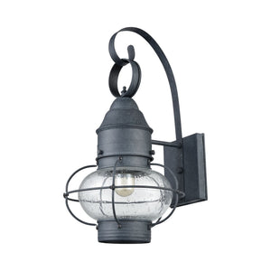 Atlas Onion Outdoor Sconce - Classic Lantern Design with Seeded Glass for Elegant Illumination Outdoors Aged Zinc 10'' OL11363-GY