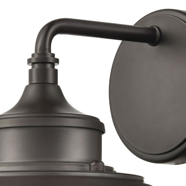 Atlas Renninger Rustic Outdoor Sconce - Vintage-Inspired Barn Light with Clear Glass Diffuser for Patios Oil Rubbed Bronze 9'' OL11367-BZ