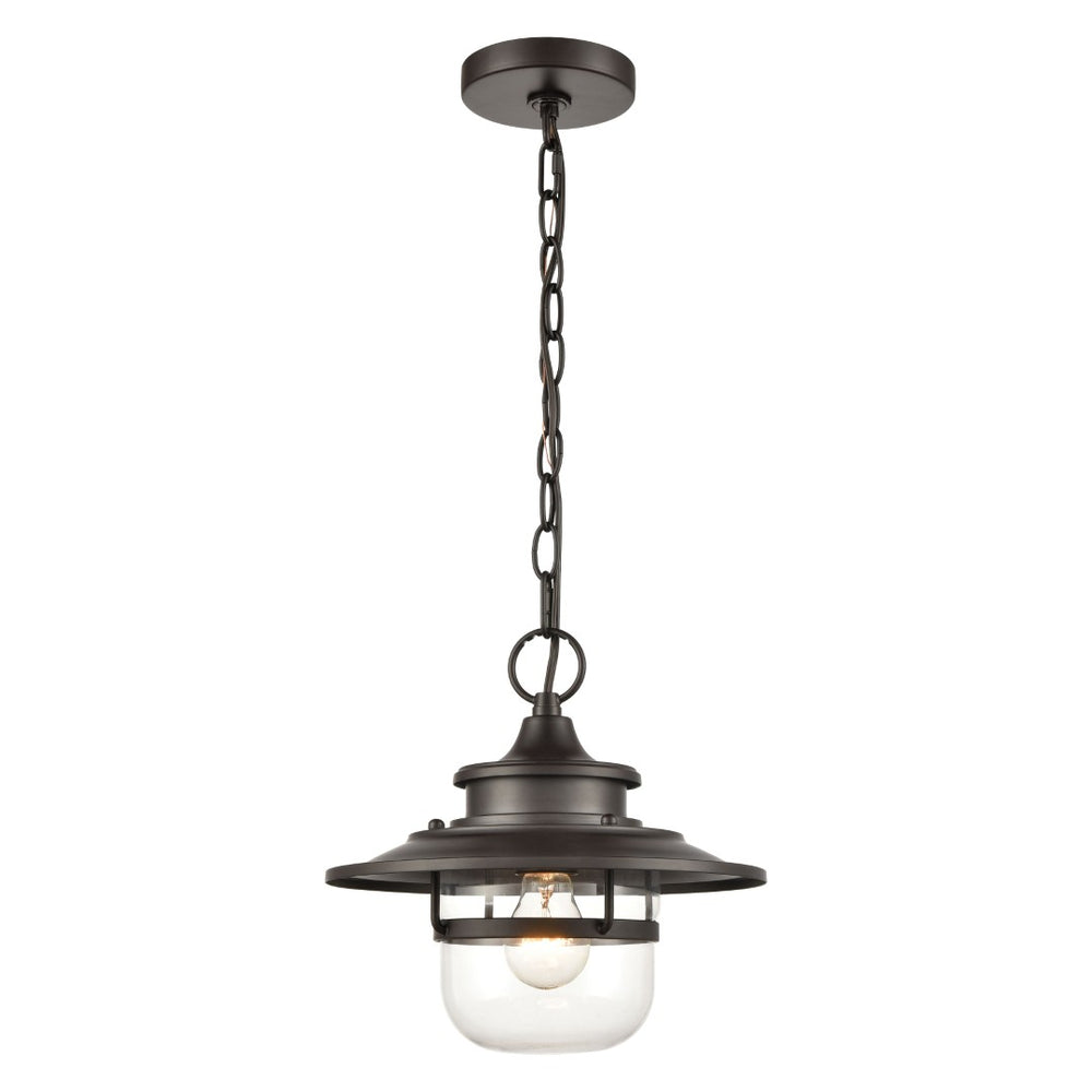 Atlas Renninger 11" Wide 1-Light Outdoor Pendant - Rustic Barn-Light Design in Oil Rubbed Bronze Finish OL11368-BZ